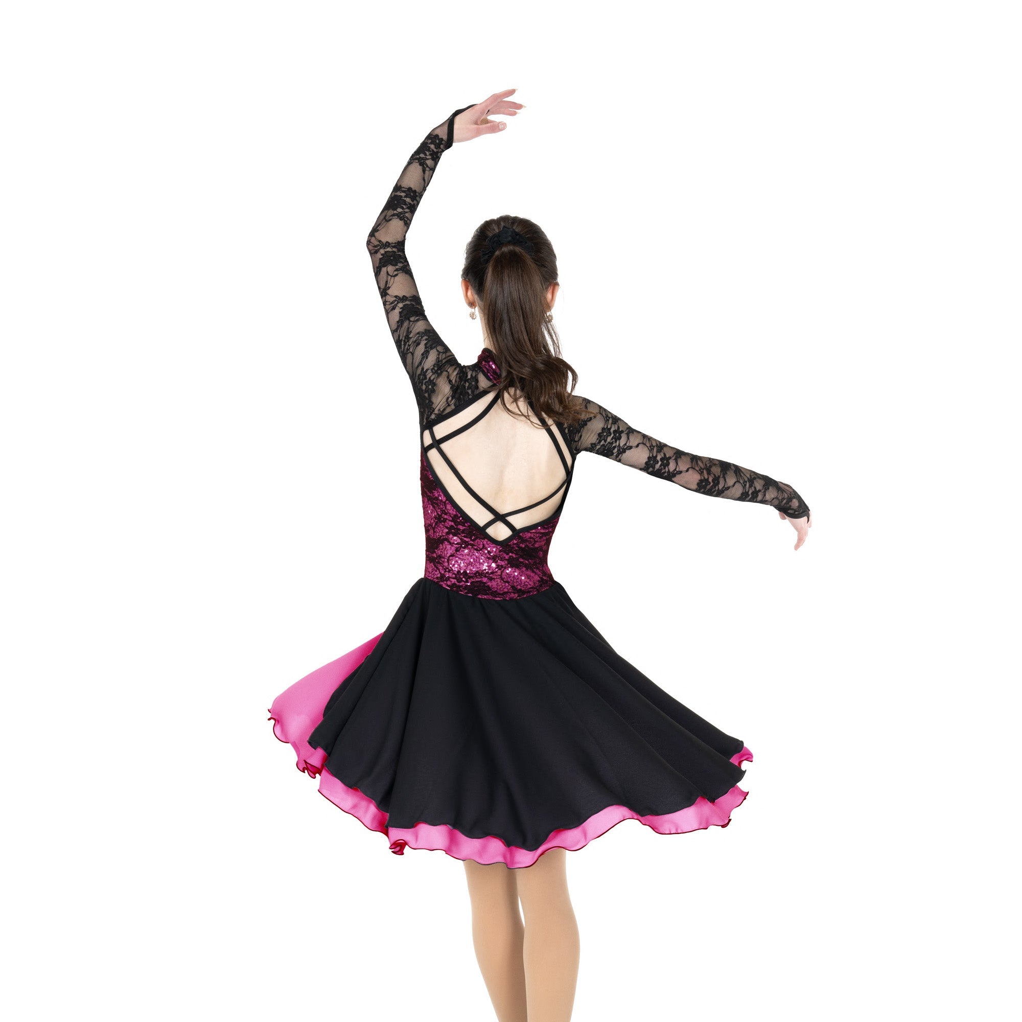 Jerry's Dancesse #140 Dance Skating Dress - Black/Rose