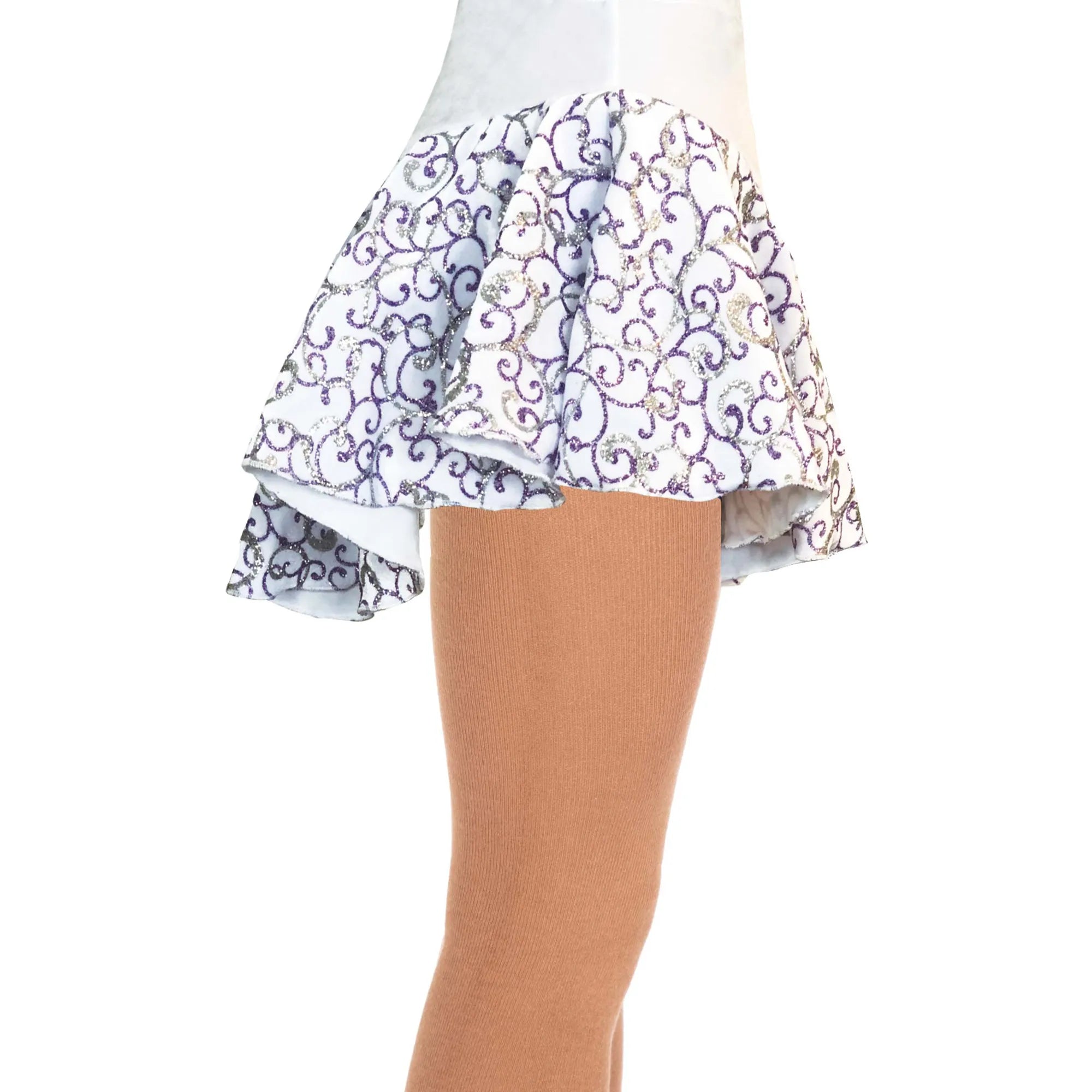 Jerry's Swirl Velvet Skating Skirt - White