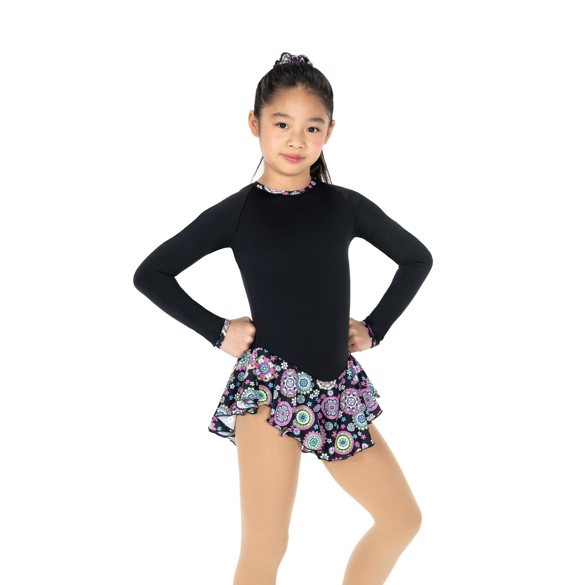 Jerry's Happy #691 Fleece Skating Dress - Black Medallion