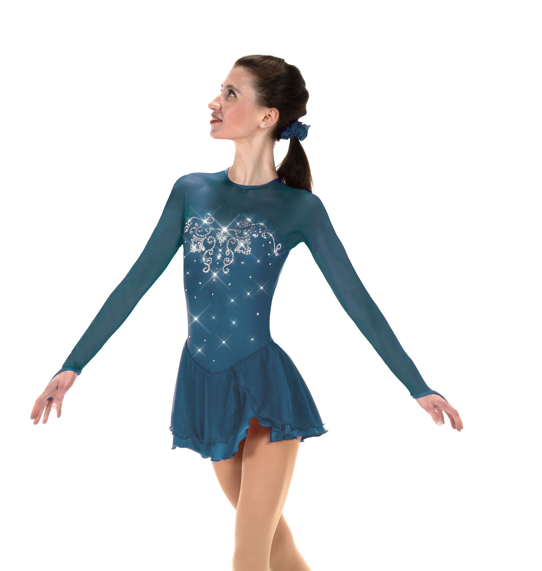 Solitaire Sweetheart Fancy Beaded Skating Dress - 6 Colors