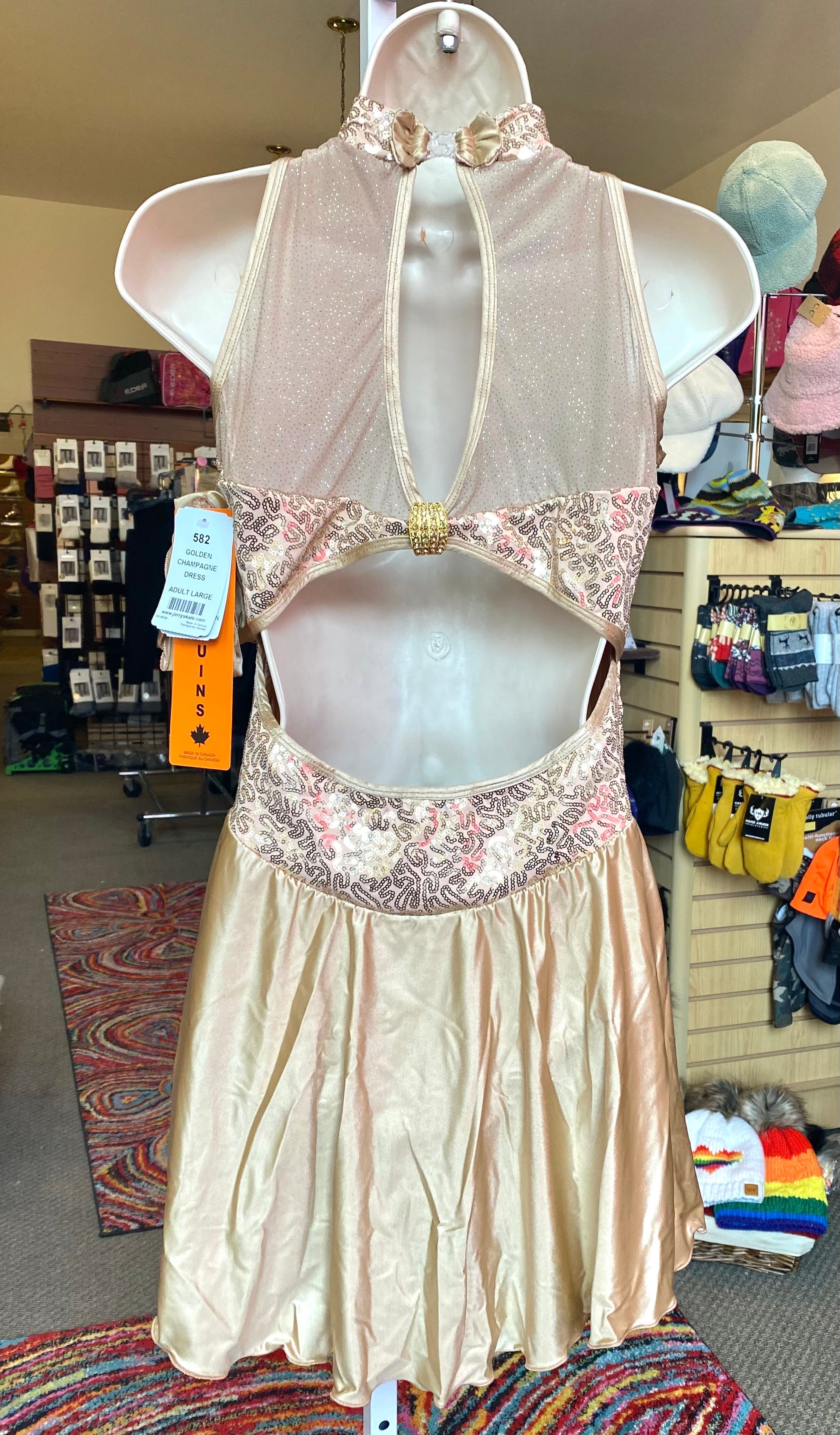 Jerry's Ready to Ship Golden Champagne #582 Skating Dress