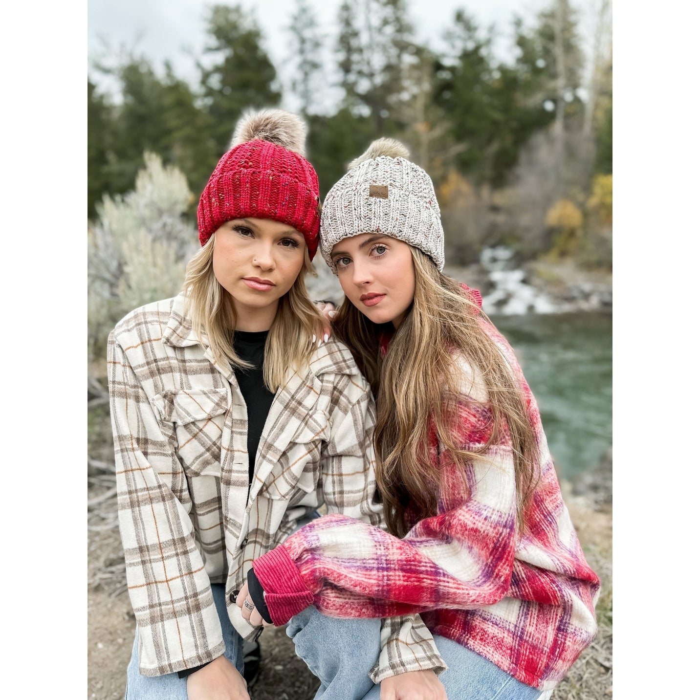 CC Beanie Ready Ship Lined Pom Hat - Dark Grey