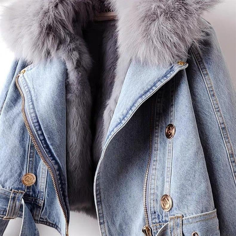Ready to Ship Faux Fur Denim Jacket
