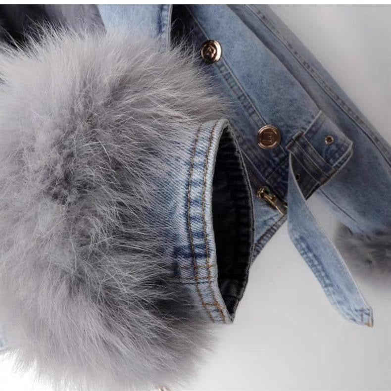 Ready to Ship Faux Fur Denim Jacket