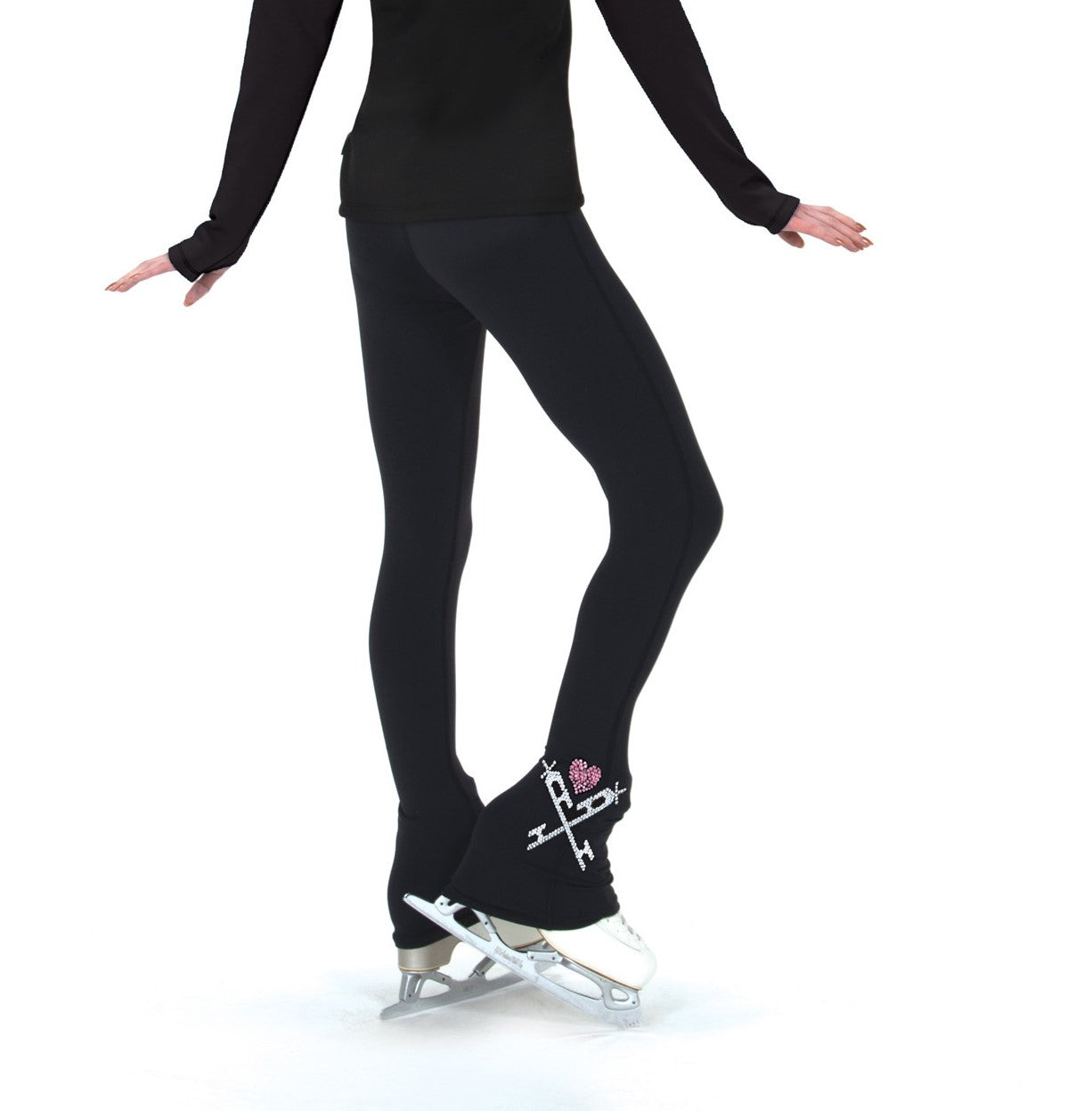Jerry's Crossed Blades Fleece Skating Pants - Pink Heart