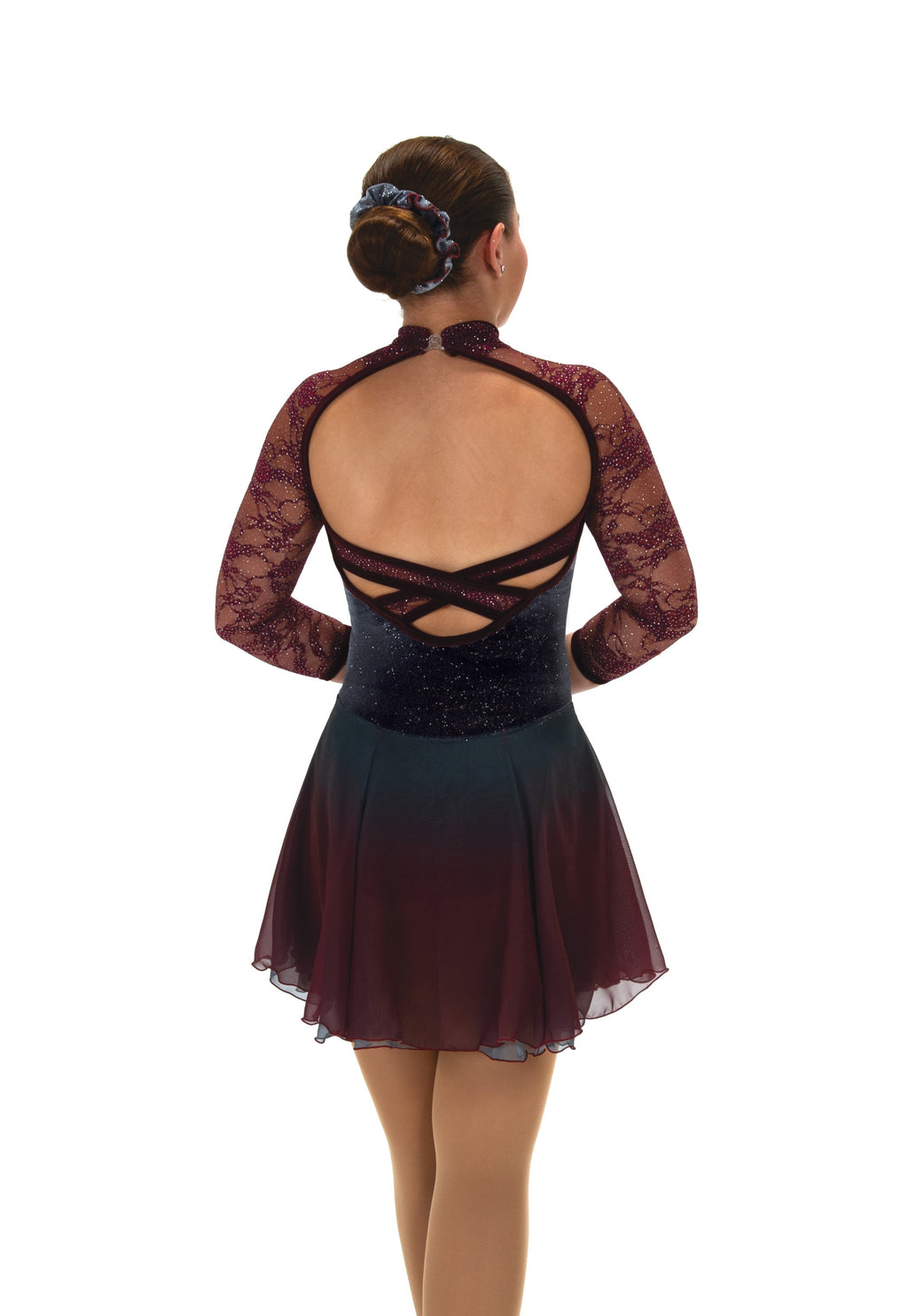 Jerry's Ready to Ship Silver & Wine #595 Skating Dress