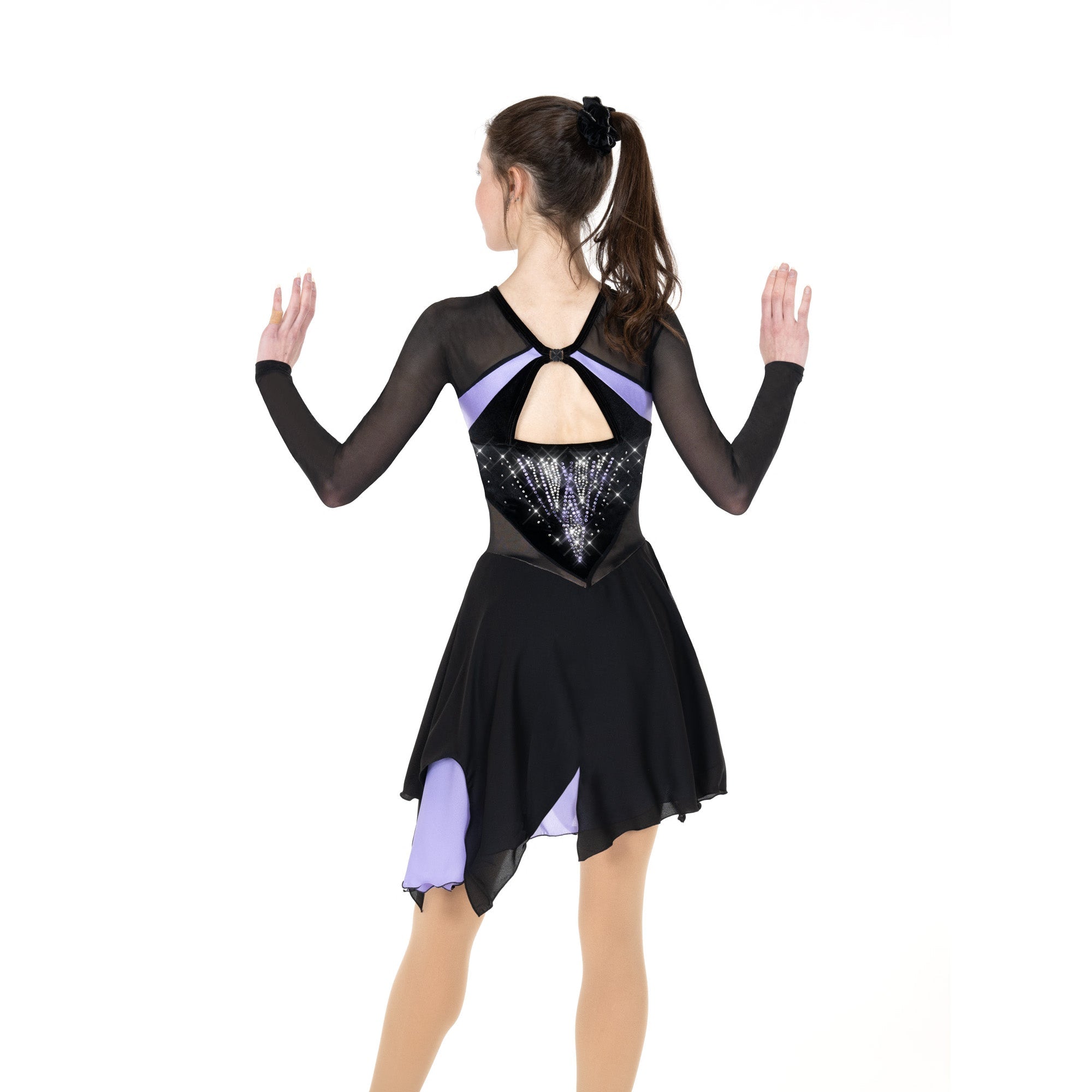 Aurora Ice Ice Deco Beaded Skating Dress - Black/Lilac