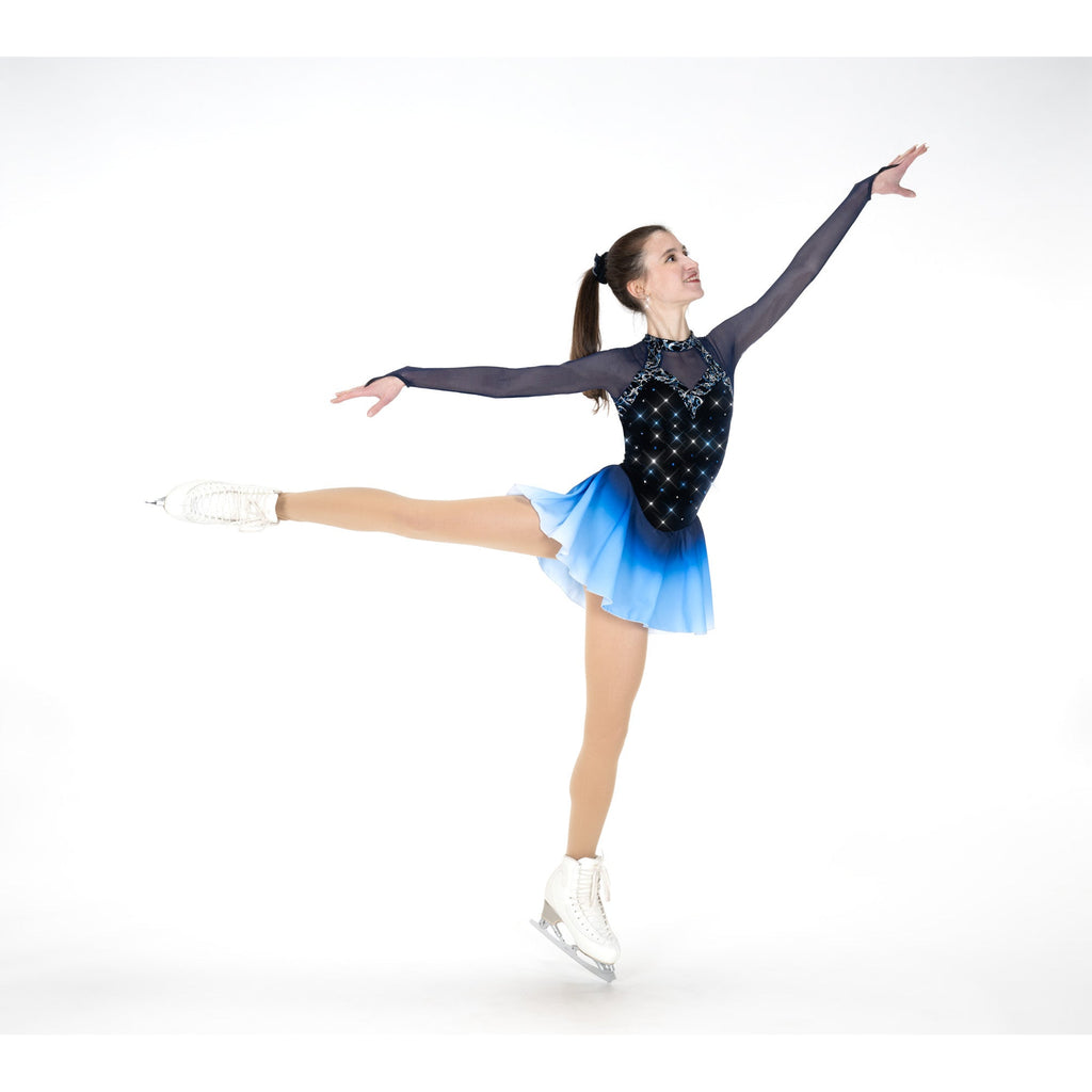 Aurora Ice Sky Shade Beaded Skating Dress