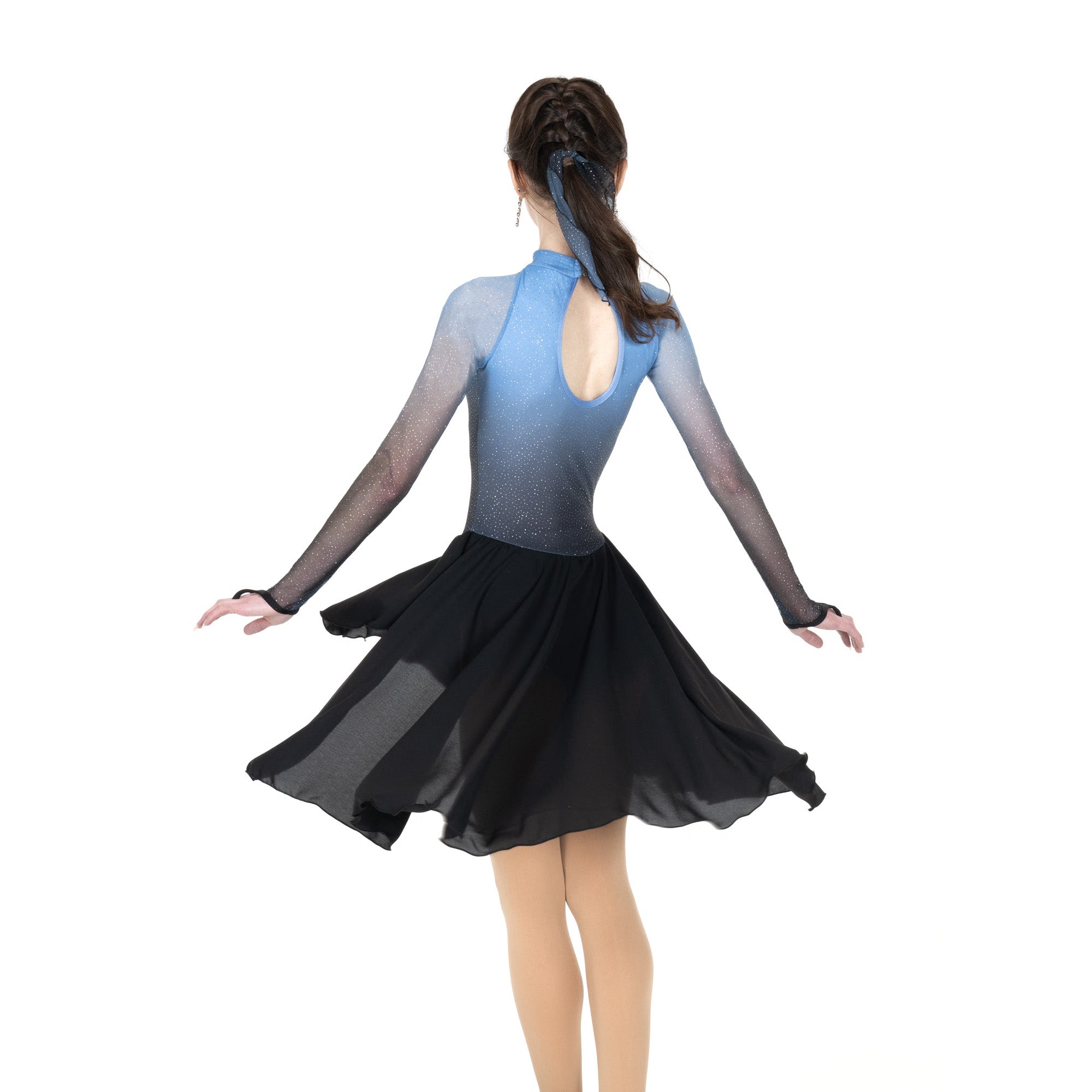 Aurora Ice Fading Waltz Beaded Dance Skating Dress