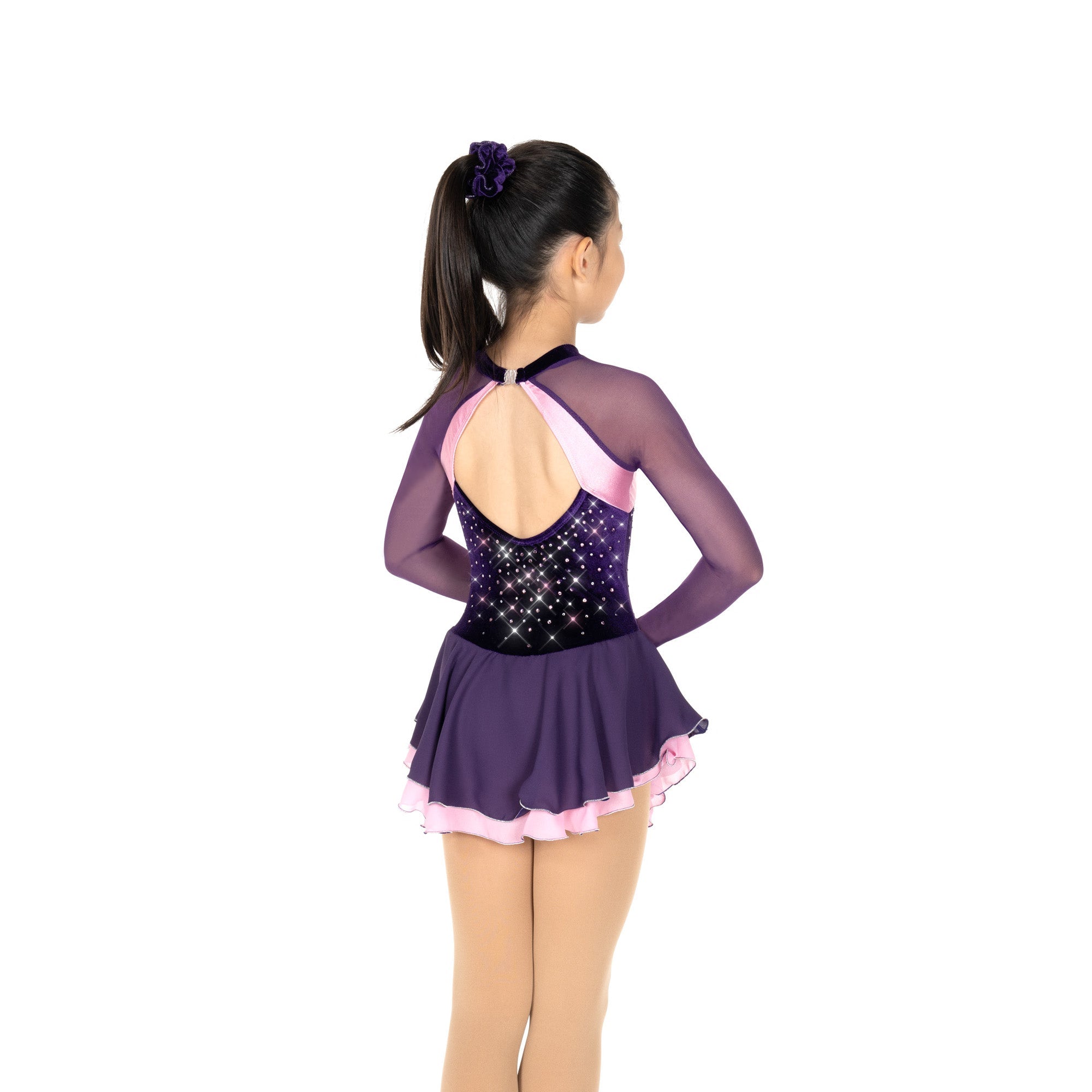 Aurora Ice Dazzle Duo Beaded Skating Dress -Purple/Pink