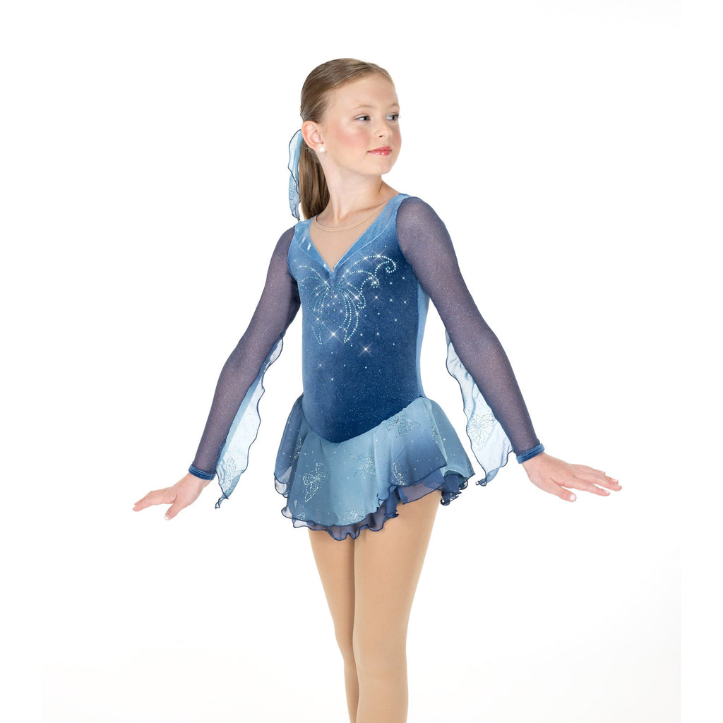 Aurora Ice Butterfly Blue Beaded Skating Dress