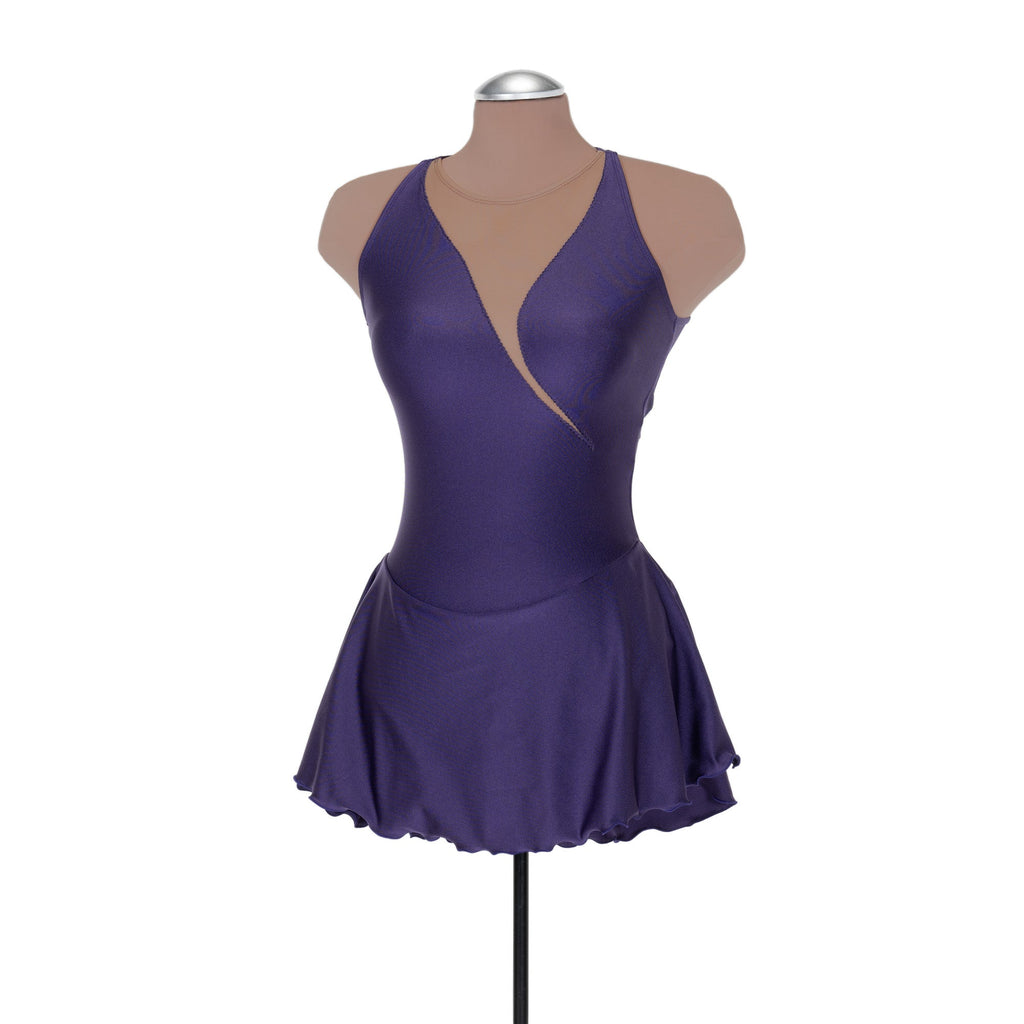 Solitaire Tapered Cut Unbeaded Skating Dress - Plum