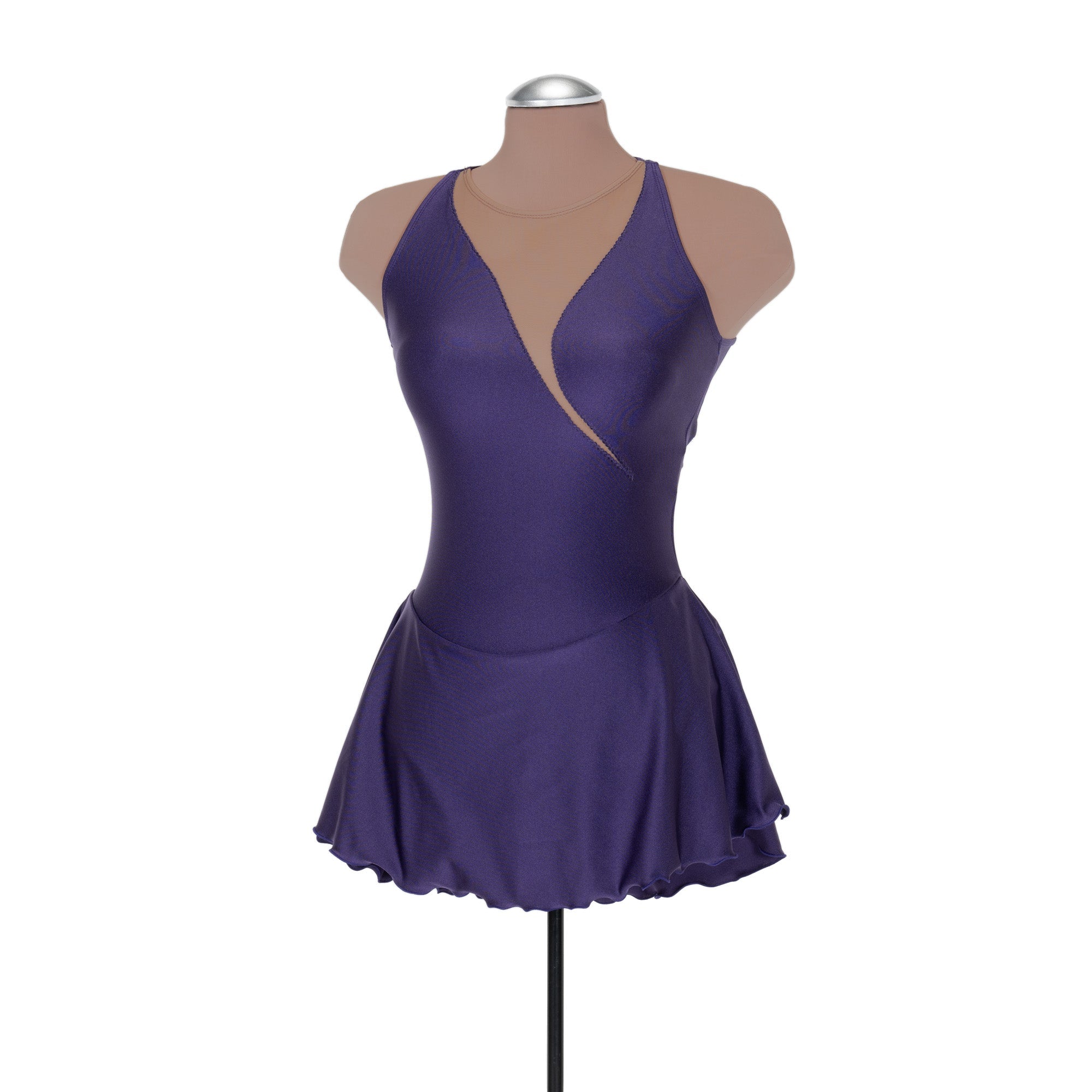 Solitaire Tapered Cut Unbeaded Skating Dress - Plum