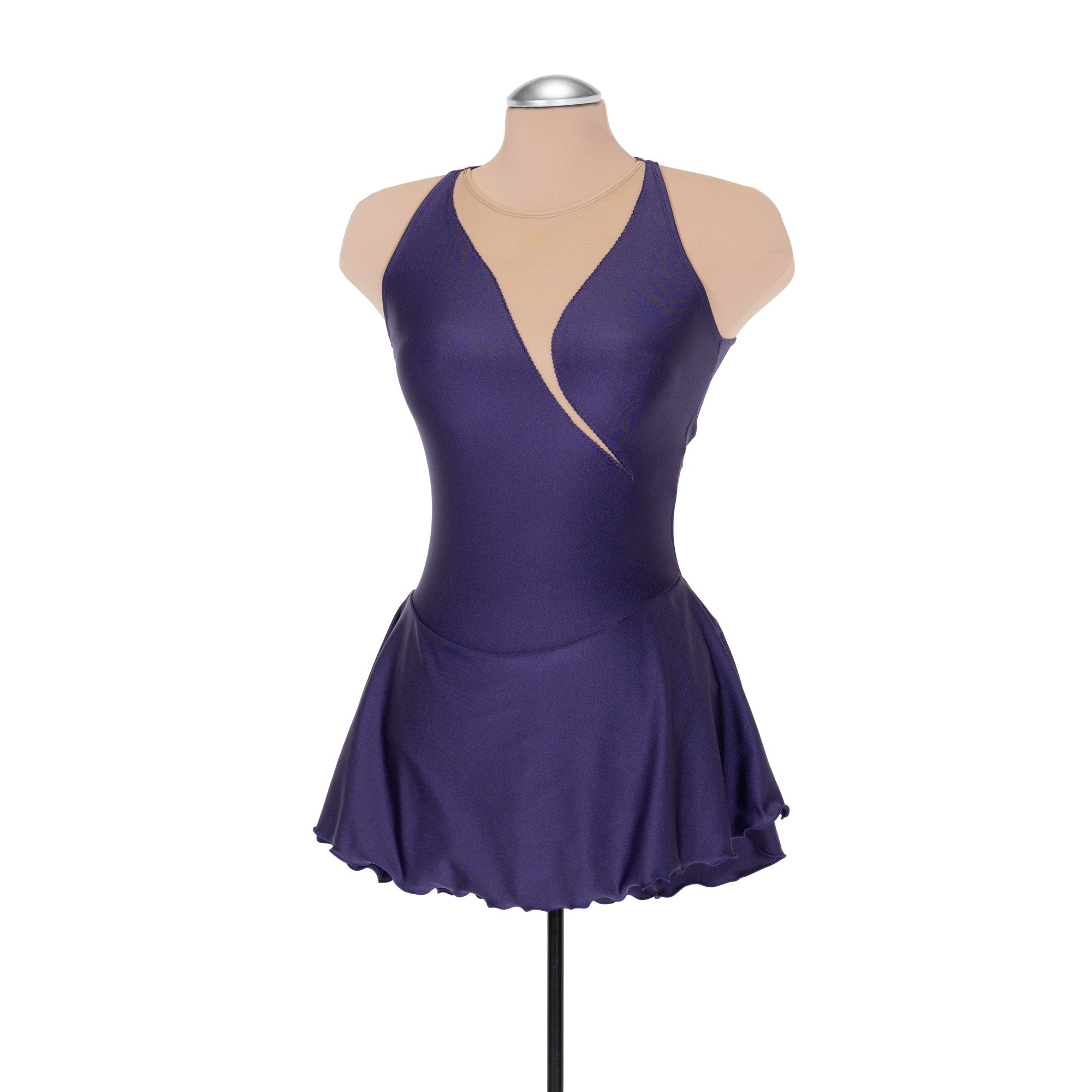 Solitaire Tapered Cut Unbeaded Skating Dress - Plum