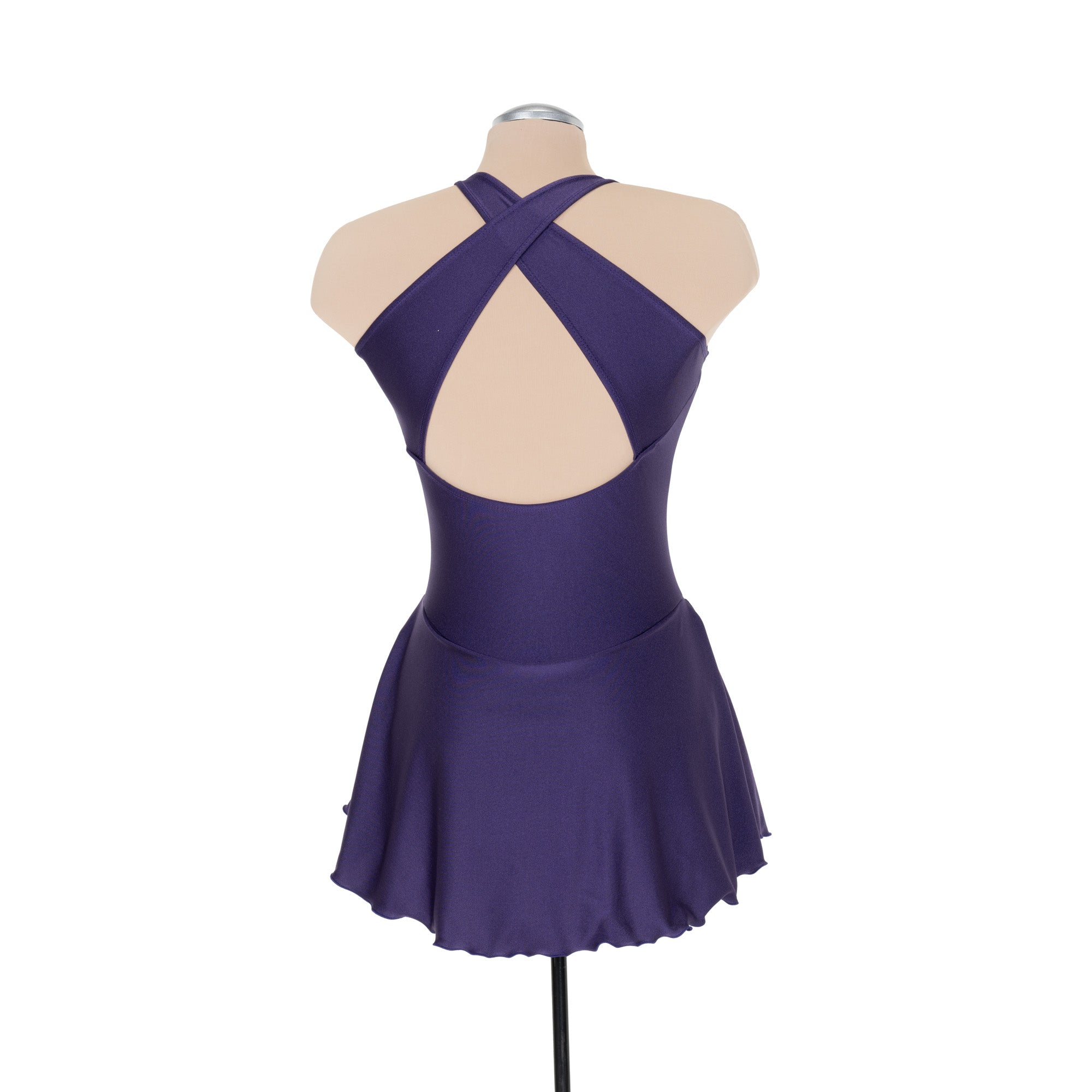 Solitaire Tapered Cut Unbeaded Skating Dress - Plum