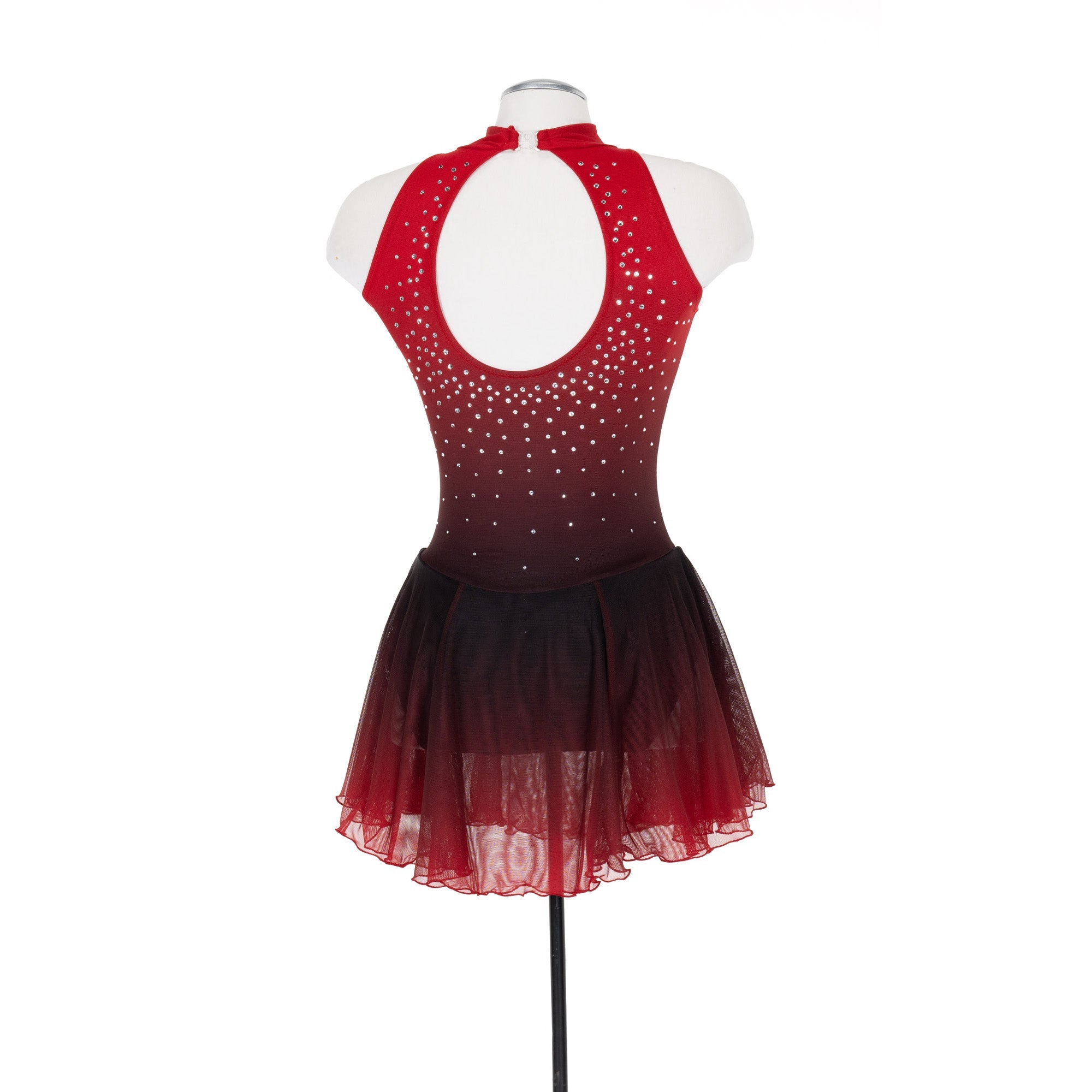 Solitaire Ombre Skating Dress - Red