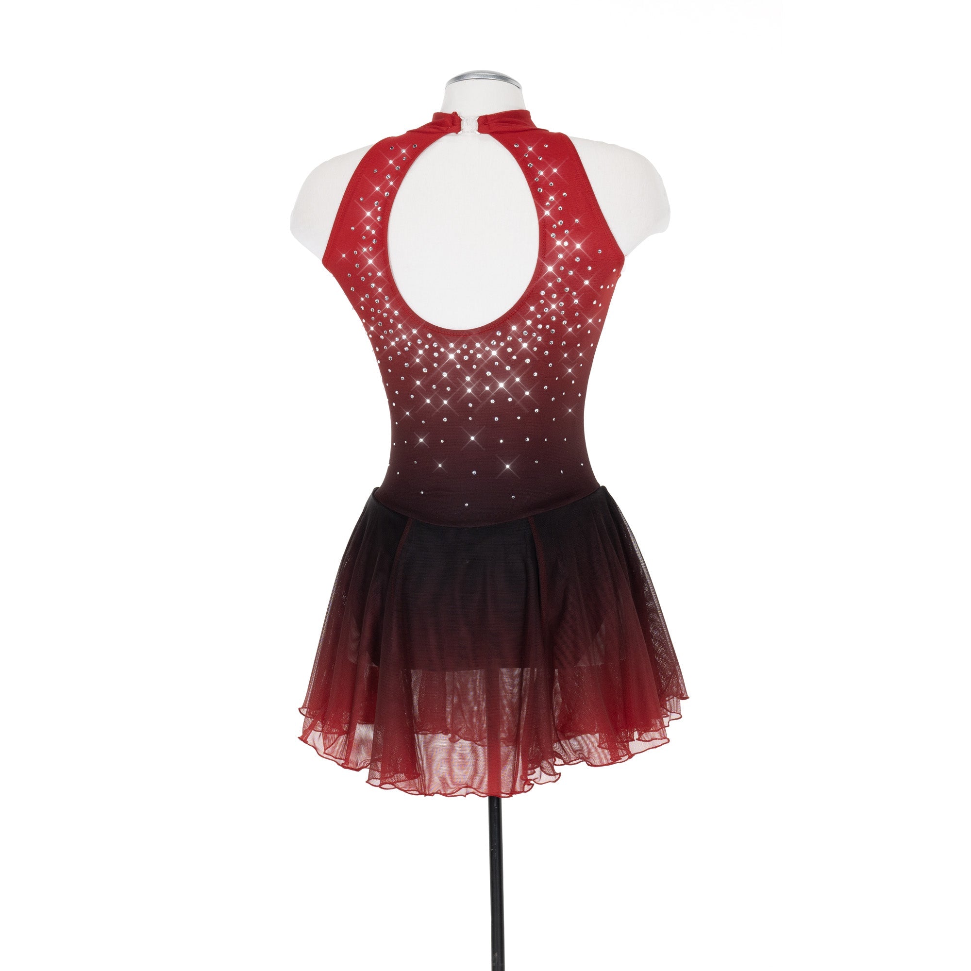 Solitaire Ombre Skating Dress - Red