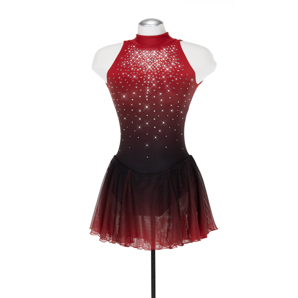Solitaire Ombre Skating Dress - Red
