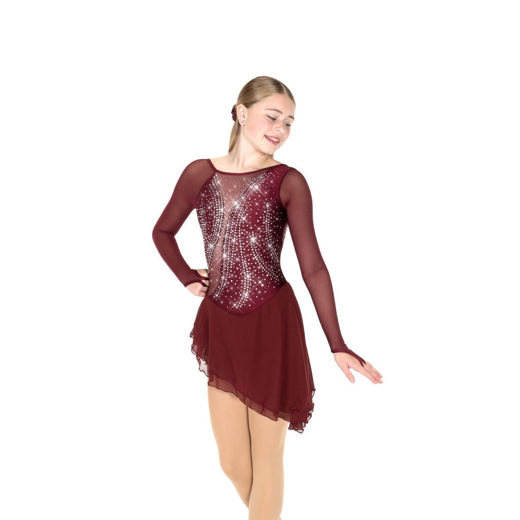 Solitaire Swoosh Skating Dress - Wine