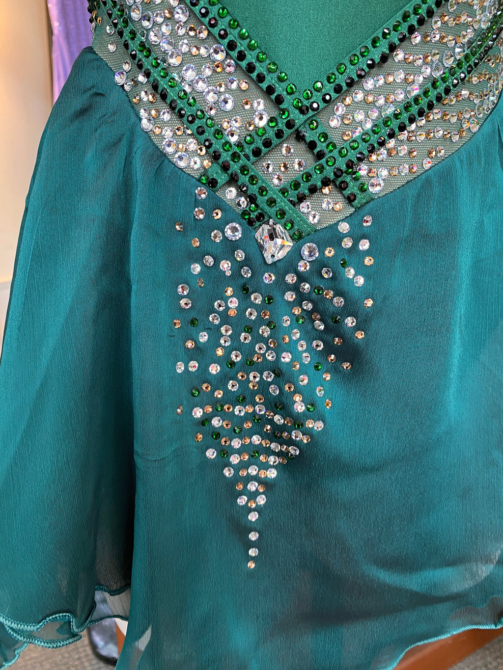 Jerry's Ready to Ship Emerald #200 Beaded Skating Dress